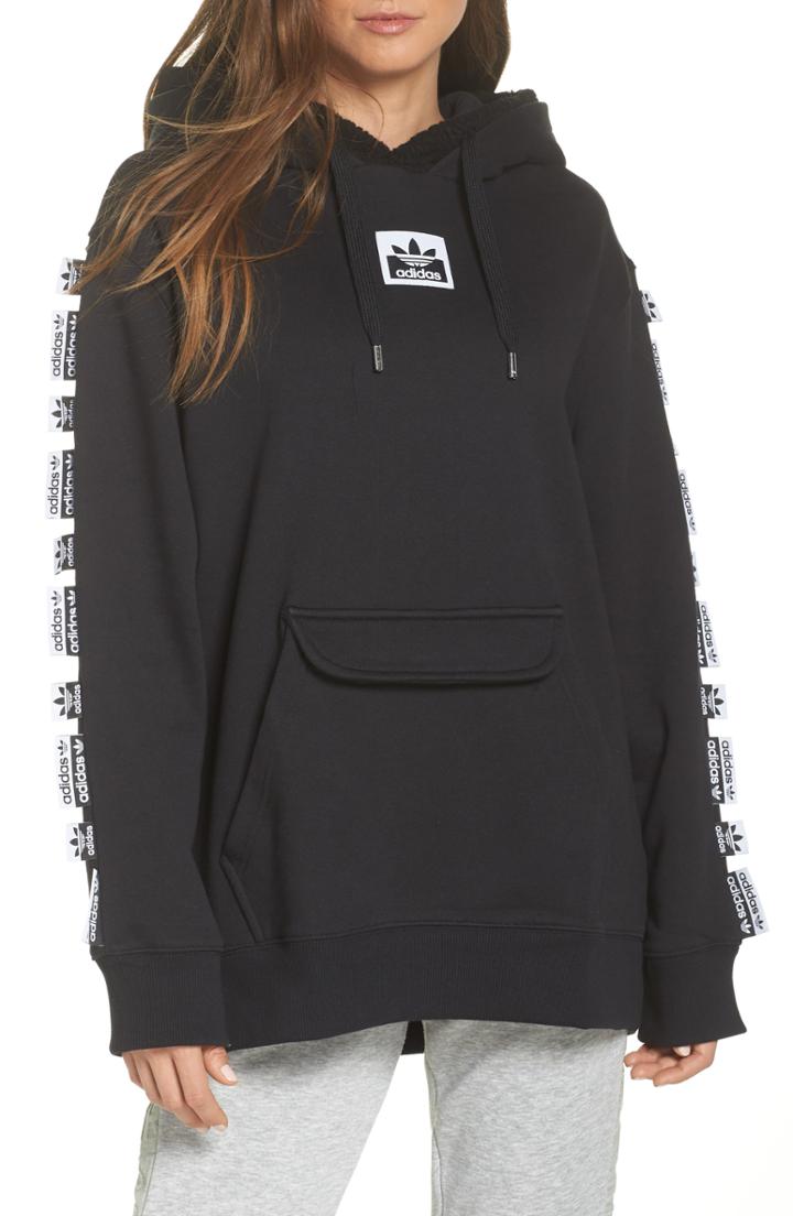 Women's Adidas Originals Double Hoodie, Size - Black