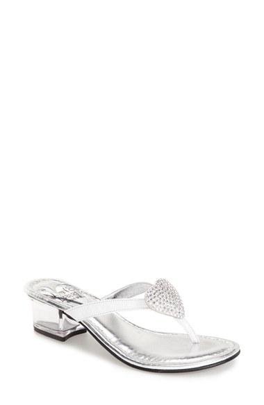 Women's Love And Liberty 'love' Jeweled Flip Flop Sandal M - White