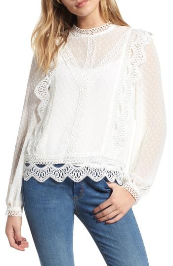 Women's Endless Rose Dotted Chiffon Blouse - White