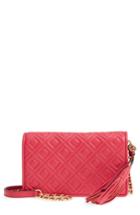 Women's Tory Burch Fleming Quilted Leather Crossbody - Pink