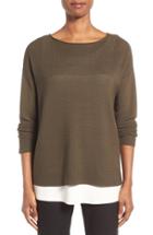 Women's Eileen Fisher Sleek Ribbed Tencel Sweater - Green
