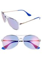 Women's Ray-ban 59mm Aviator Sunglasses - Transparent Blue