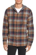 Men's Billabong Baja Hooded Flannel Shirt, Size - Brown