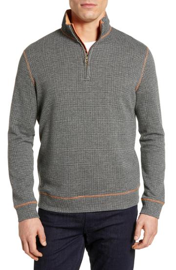 Men's Rober Graham Firth Classic Fit Quarter-zip Pullover - Blue