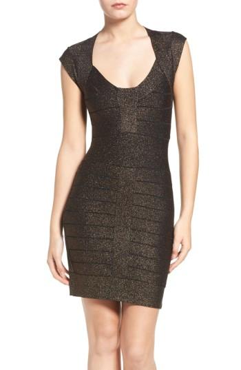 Women's French Connection Danni Metallic Bandage Dress - Black