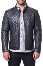 Men's Maceoo Quilted Leather Jacket (s) - Black