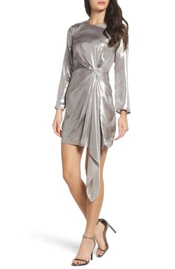 Women's Bardot Shimmer Drape Front Dress - Metallic