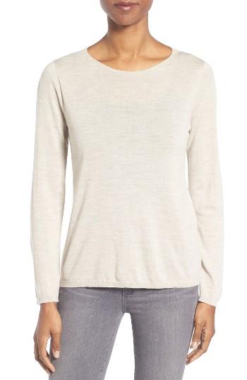 Women's Eileen Fisher Featherweight Merino Sweater - Beige