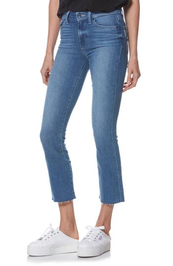 Women's Paige Transcend Vintage - Colette High Waist Crop Raw Hem Flare Jeans