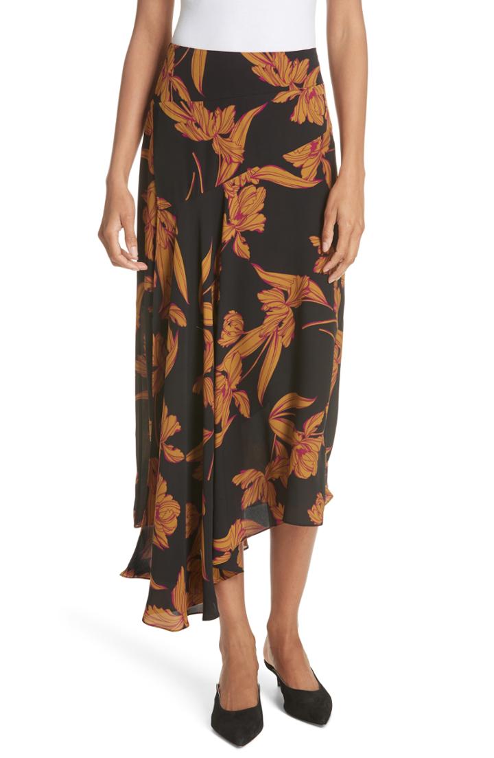 Women's A.l.c. Lev Print Silk Midi Skirt