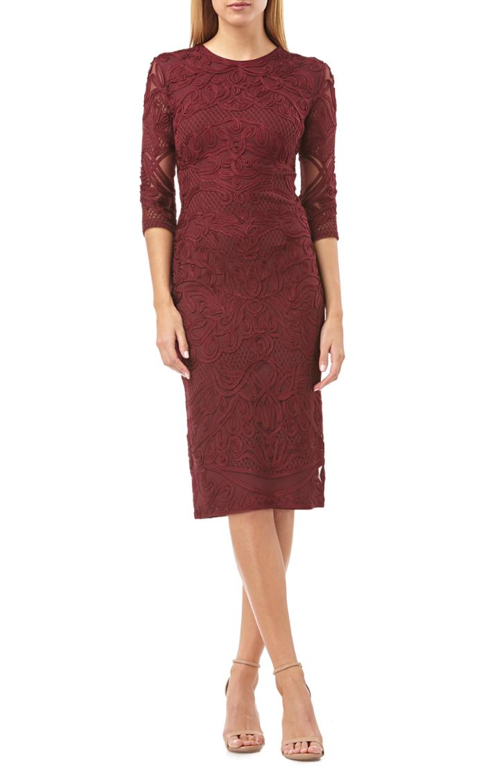 Women's Js Collections Soutache Sheath Dress - Red