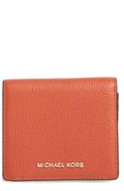 Women's Michael Michael Kors 'mercer' Leather Card Case - Orange