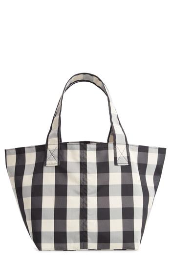 Trademark Small Gingham Nylon Grocery Tote - Black