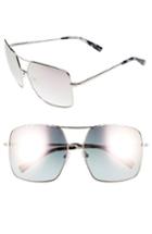 Women's Kendall + Kylie 65mm Navigator Sunglasses - Shiny Silver/ Pink Mirror