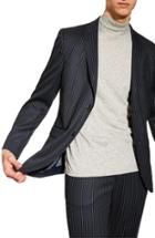 Men's Topman Tailored Pinstripe Suit Jacket 32 - Blue