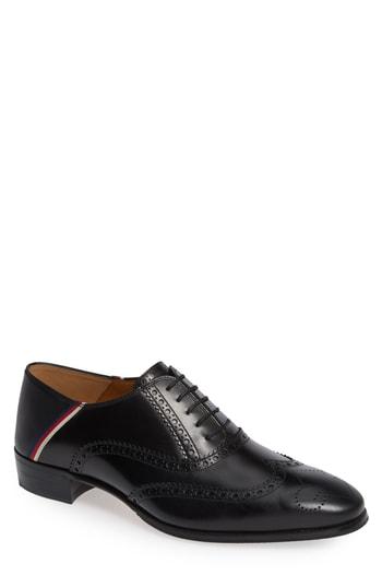 Men's Gucci Sylvie Web Brogue Shoe Us / 7uk - Black