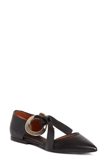 Women's Proenza Schouler Lace-up Pointy Toe Flat Us / 36eu - Black