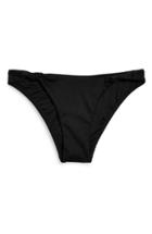 Women's Topshop Ribbed Side Knot Bikini Bottoms Us (fits Like 0) - Black