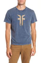 Men's Frye Double-f Logo Acid Wash T-shirt - Blue