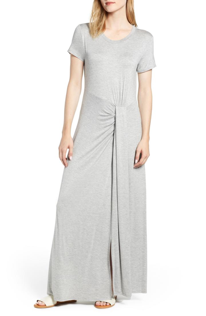 Women's Caslon Front Gathered Maxi Dress - Grey