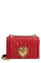 Dolce & Gabbana Medium Devotion Leather Shoulder Bag - Red
