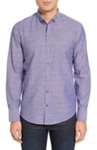 Men's Zachary Prell Chernow Trim Fit Print Sport Shirt, Size - Blue