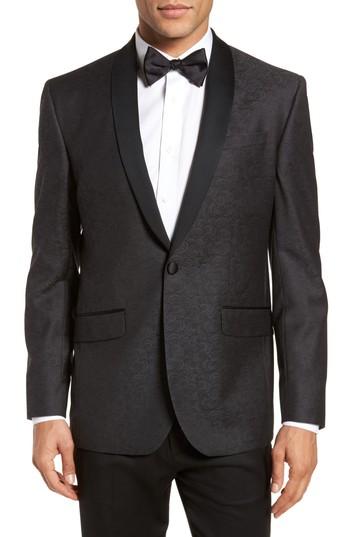 Men's Ted Baker London Josh Trim Fit Wool Dinner Jacket R - Black