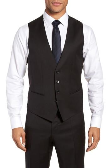 Men's Boss Wilson Cyl Trim Fit Vest R - Black