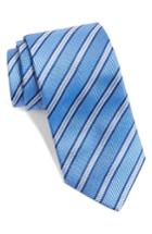 Men's David Donahue Stripe Silk Tie, Size X-long - Blue