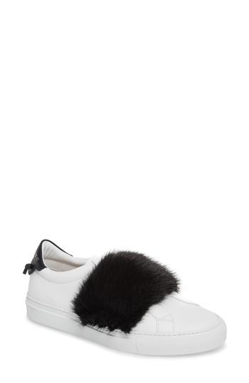 Women's Givenchy Urban Street Slip-on Sneaker With Genuine Mink Fur Trim