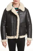 Men's Burberry Levitt Genuine Shearling Jacket - Black