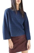 Women's Topshop Diamond Kimono Sleeve Sweater Us (fits Like 0) - Blue