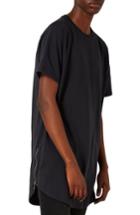 Men's Topman Longline T-shirt With Side Zips - Black