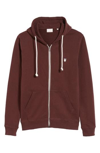 Men's Knowledgecotton Apparel Trim Fit Zip-up Hoodie - Red
