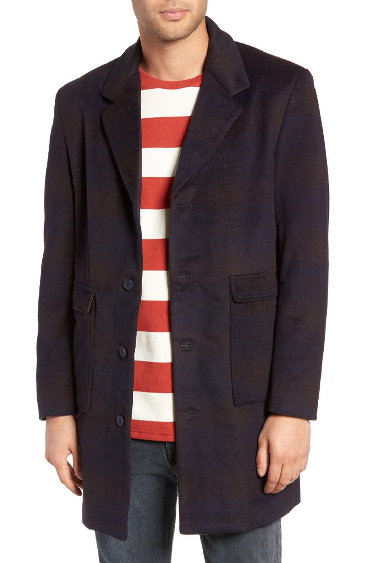 Men's Native Youth Ombre Plaid Overcoat - Blue