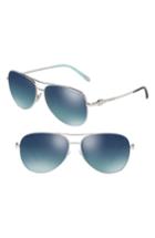 Women's Tiffany 59mm Polarized Metal Aviator Sunglasses - Silver Gradient Mirror