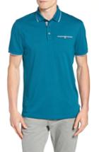 Men's Ted Baker London Loomie Slim Fit Tipped Long Sleeve Polo (m) - Blue/green