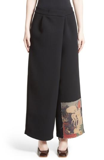 Women's A.w.a.k.e. Patch Detail Wide Leg Pants Us / 36 Fr - Black
