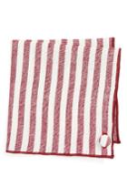Men's Armstrong & Wilson Stripe Linen Pocket Square, Size - Burgundy