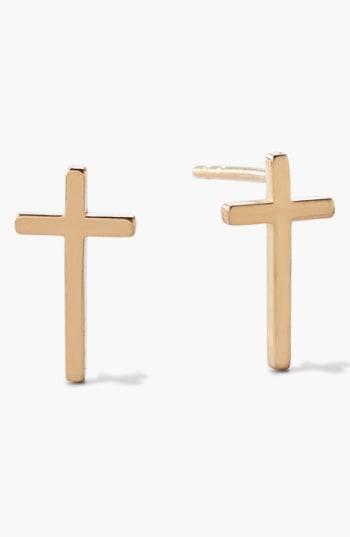 Women's Alex And Ani 'symbolic' Cross Stud Earrings