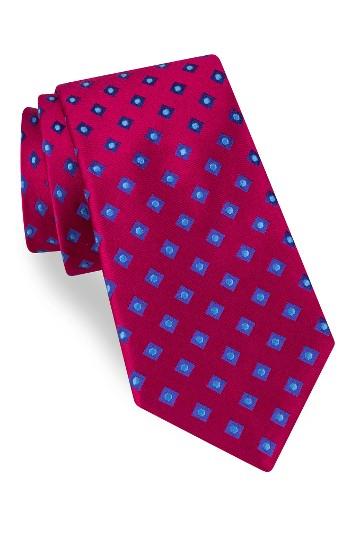 Men's Ted Baker London Open Grounded Geometric Silk Tie, Size - Pink