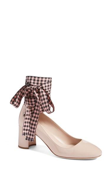 Women's Miu Miu Ribbon Lace Wraparound Pump Us / 34eu - Beige
