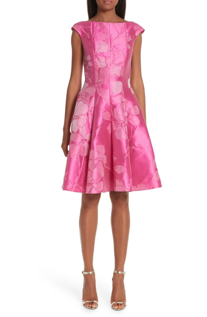 Women's Talbot Runhof Floral Cocktail Dress - Pink