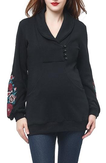 Women's Kimi And Kai Nellie Shawl Collar Maternity Top