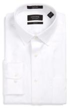 Men's Nordstrom Men's Shop Trim Fit Textured Dress Shirt .5 - 32/33 - White