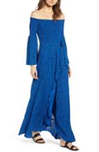 Women's Band Of Gypsies Bali Off The Shoulder Maxi Dress - Blue