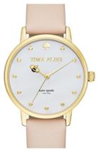 Women's Kate Spade New York 'metro - Honeybee' Leather Strap Watch, 34mm