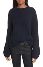 Women's La Vie Rebecca Taylor Traveling Ribbed Mock Neck Sweater - Blue
