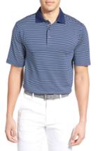 Men's Bobby Jones Xh2o Edge Stripe Stretch Golf Polo - Blue