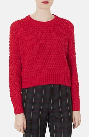 Topshop Knit Sweater Red